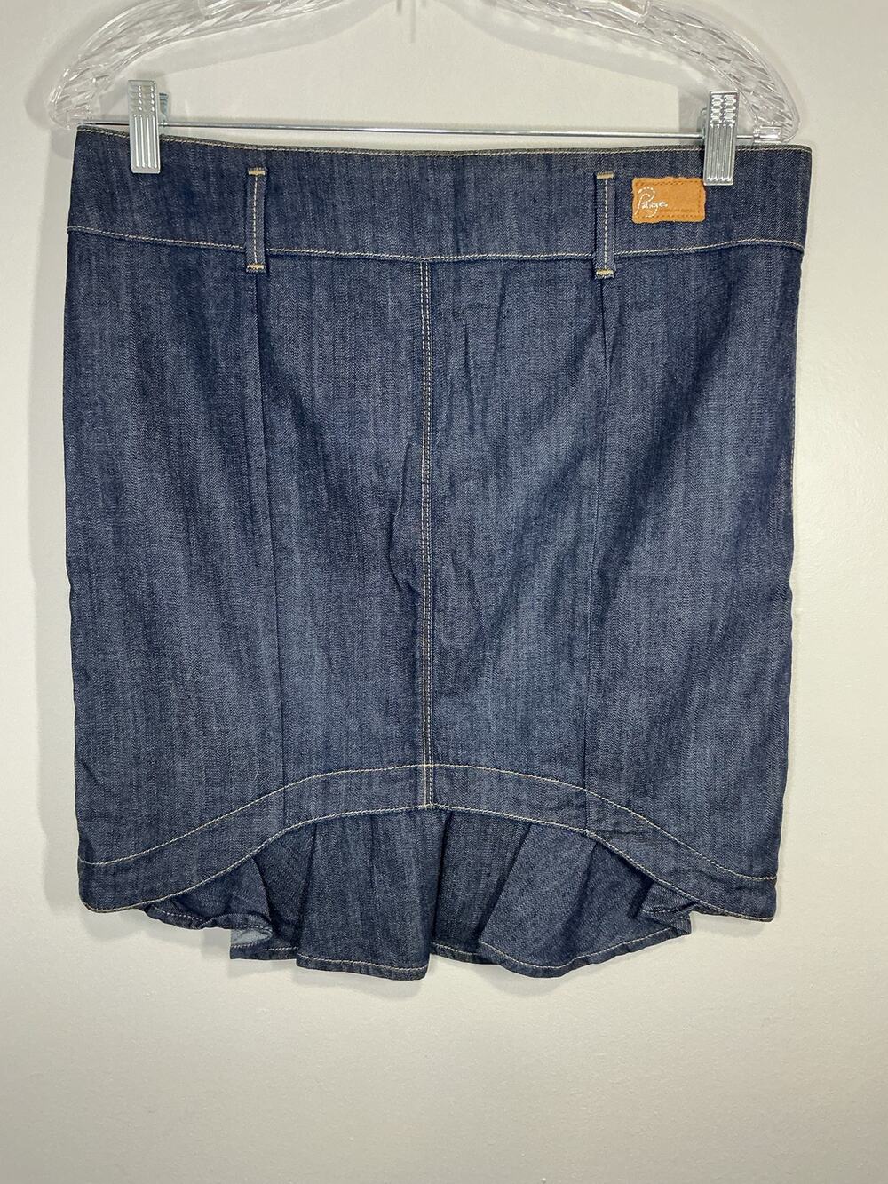 Vintage Paige Skirt Women 30 Denim Beverly Blvd Back Pleated Fishtail Zip Fly